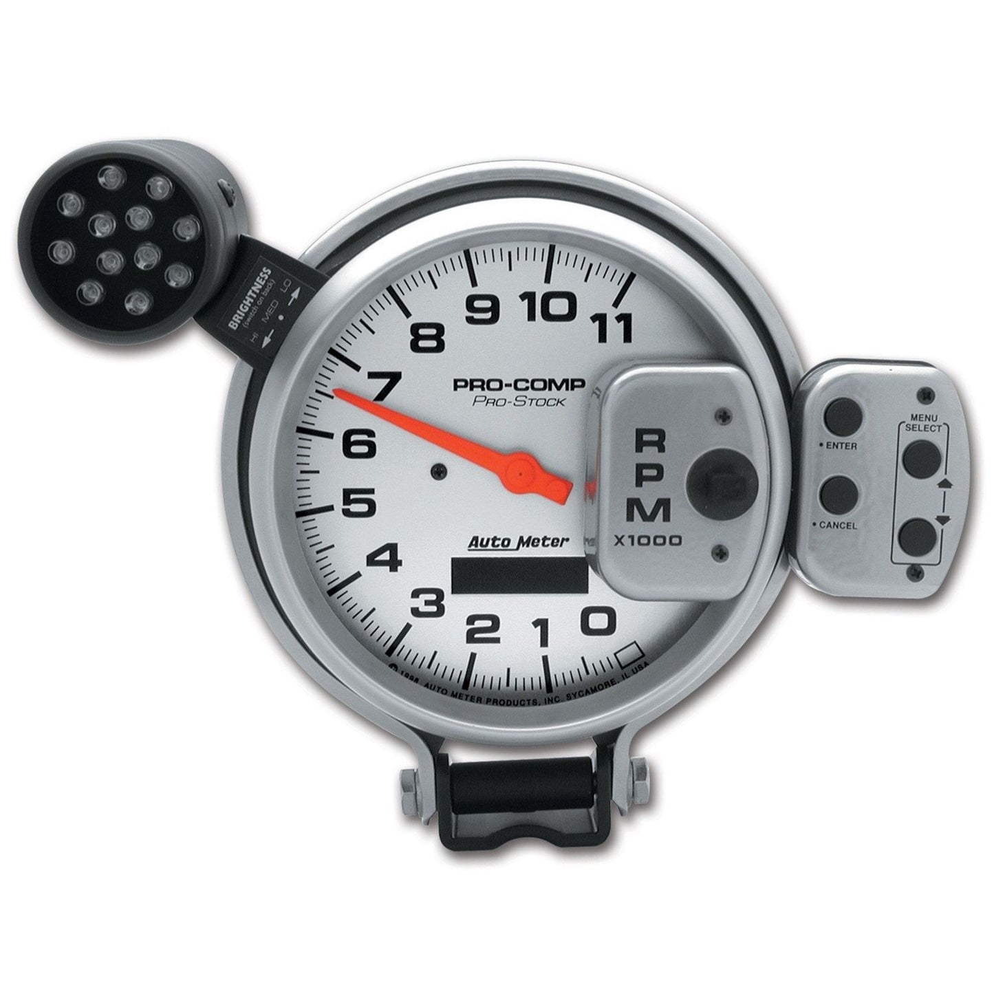 AutoMeter 5 in. TACHOMETER 0-11000 RPM PRO-STOCK PEDESTAL W/ SUPER LITE & PEAK MEM ULTRA-LITE 6834