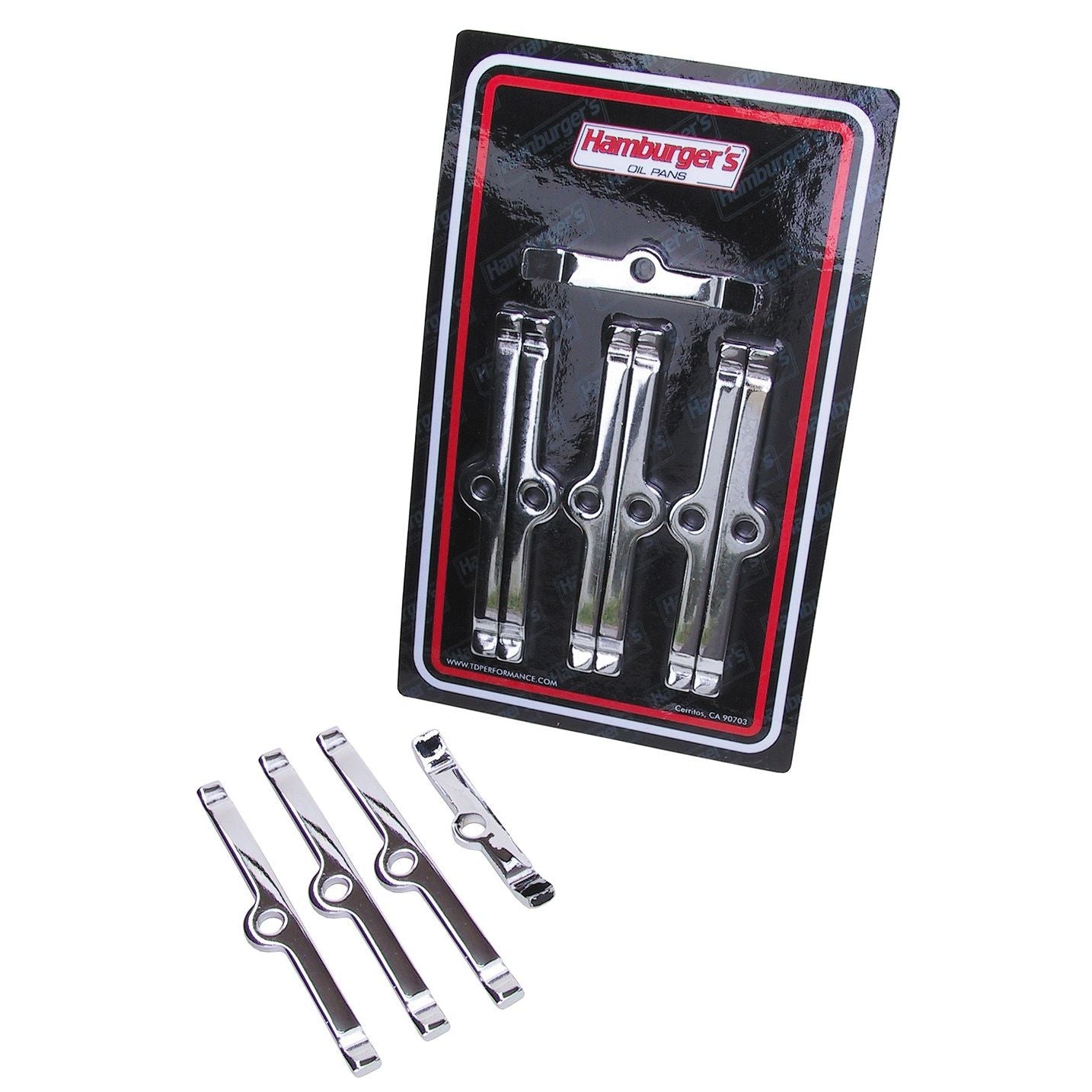 HAMBURGER'S PERFORMANCE PRODUCTS HAMBURGER'S OIL PAN SPREADER BAR KIT; BB CHEVY- CHROME 1588