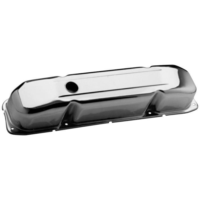 Proform Engine Valve Covers; Stamped Steel; Tall; Chrome; w/ Baffles; Fits BB Chrysler 66742
