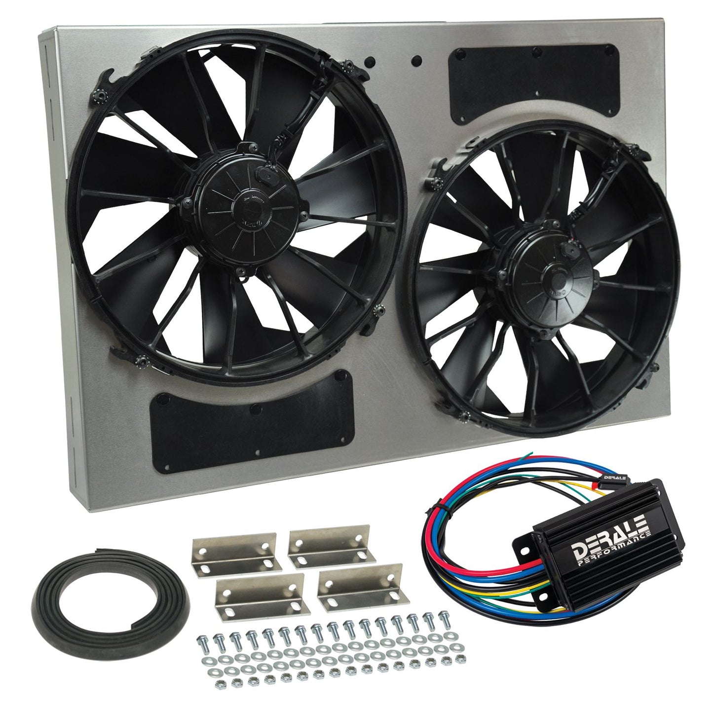 Derale Powerpack - High Output Dual 12" RAD Fan/Alum Shroud Kit w/ PWM Controller 66826
