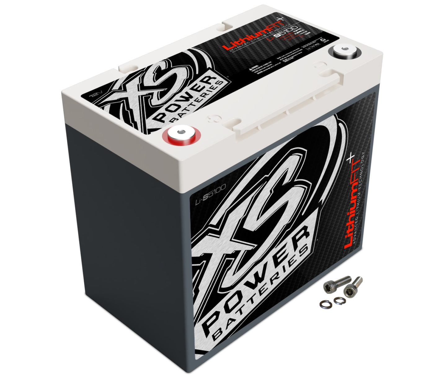 XS Power Batteries Lithium Racing 12V Batteries - M6 Terminal Bolts Included 3840 Max Amps Li-S5100
