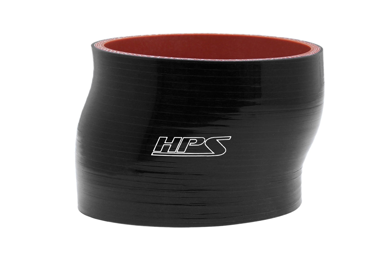 HPS Performance High Temp. 4-ply Reinforced Silicone Offset Coupler 4" ID 4" Length Black HTSOC-400-L4-BLK