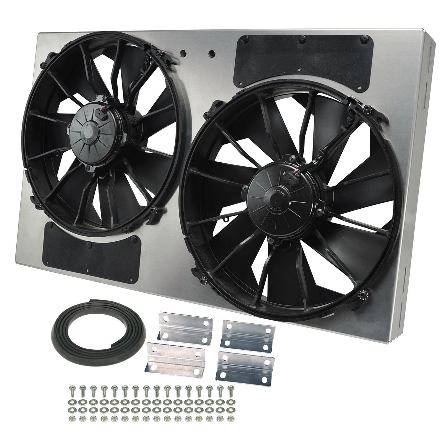 Derale Powerpack - High Output Dual 12" Electric RAD Fan/Aluminum Shroud Kit 16836