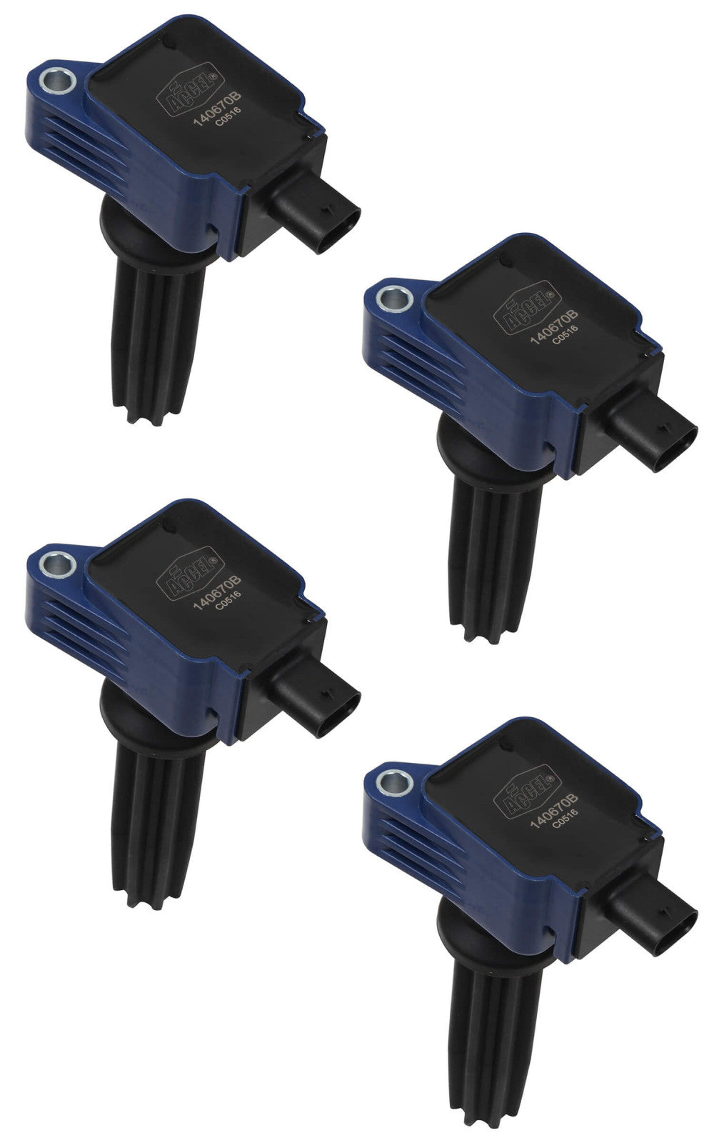 ACCEL Ignition Coil - SuperCoil - 2012-2017 Ford EcoBoost 2.0L/2.3L - L4 - Blue - 4-Pack 140670B-4