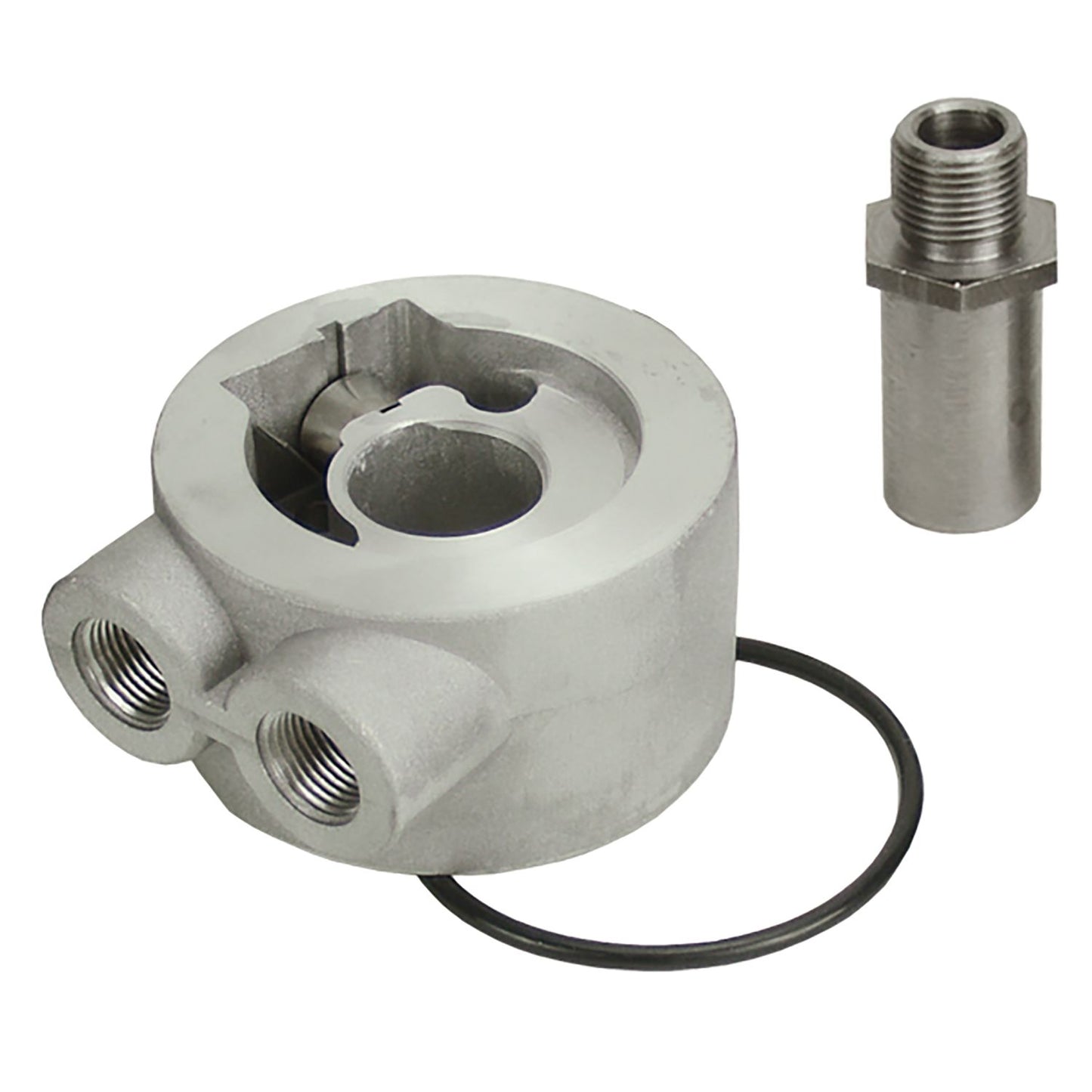 Derale Thermostatic Sandwich Adapter with 3/8" NPT Ports and 22x1.5mm Filter Thread 25734