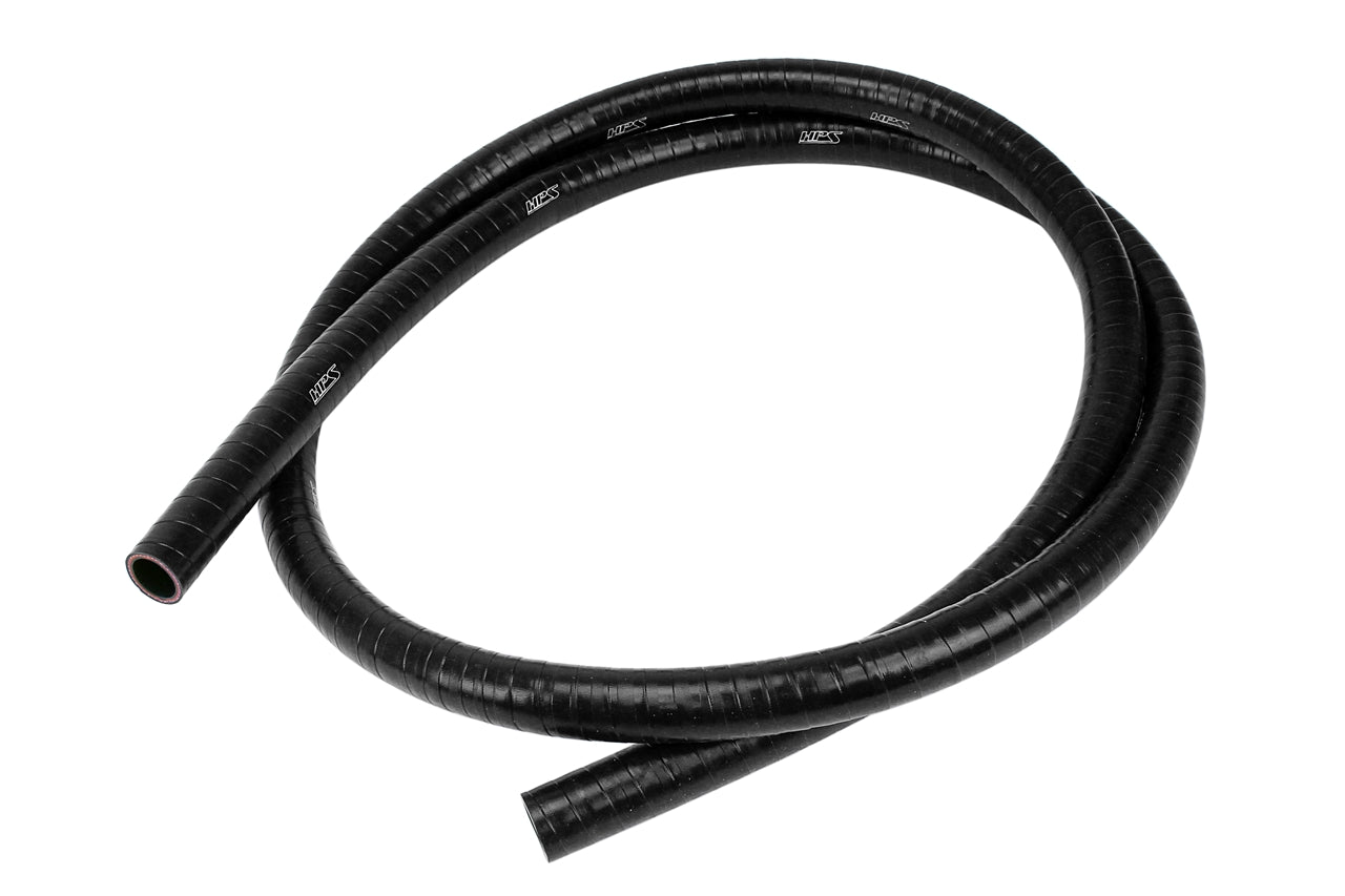 HPS Performance Silicone Oil Resistant Hose High Temp 1-ply Reinforced 3/8" ID 8 Feet Long Black FKM-8F-038-BLK