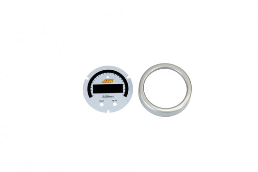 AEM X-Series AEMnet Can Bus Gauge Accessory Kit Silver Bezel & White Faceplate 30-0312-ACC
