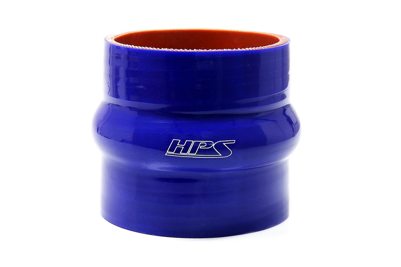 HPS Performance Silicone Hump Coupler HoseHigh Temp 4-ply Reinforced3-1/2" ID4" LongBlue HTSHC-350-L4-BLUE