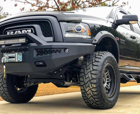 ICI Front Bumper; AL-FBM11DGN-RT; 2015 - 2018 Dodge Ram Rebel; Alumilite Series; aftermarket aluminum winch ready bumper