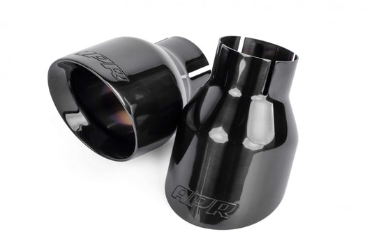 APR Double-Walled 4" Slash-Cut Exhaust Tips (Polished Diamond Black) - Set of 2 TPK0003