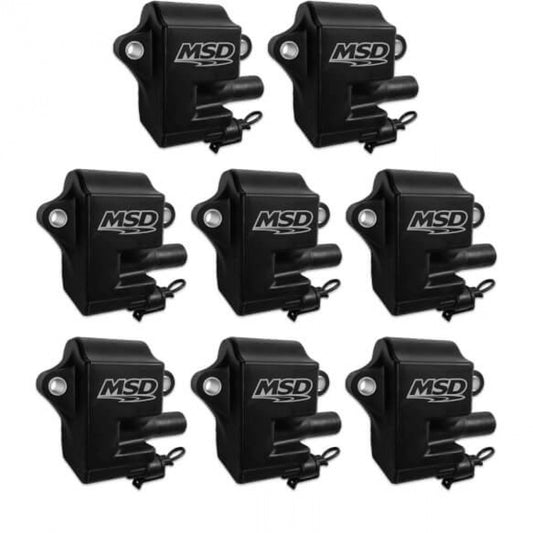 MSD Ignition Coil - Pro Power Series - GM LS1/LS6 Engines - Black - 8-Pack '828583