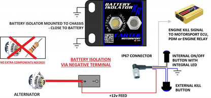 Cartek XR Battery Isolator Kit with Blue Buttons CK-BR-08-B