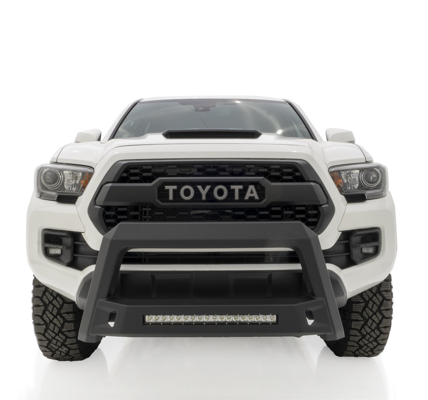 Lund 86521210 Revolution Black Steel Bull Bar With Integrated LED Light Bar For 2005-2015 Toyota Tacoma