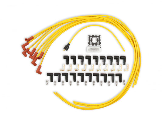ACCEL Spark Plug Wire Set - 8mm - Yellow with Orange 90 Deg Boots 4041