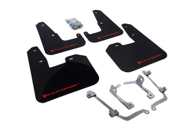 Rally Armor MF15-UR-BLK/RD - 2011-2014 Subaru WRX Hatchback / 2008-2014 Subaru STI Hatchback - Black Mud Flap/Red Logo