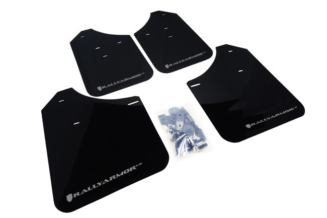 Rally Armor MF1-UR-BLK/SIL - 2002-2007 Subaru Impreza WRX/STI / 2002-2007 Subaru Impreza RS/2.5i - Black Mud Flap/Silver Logo