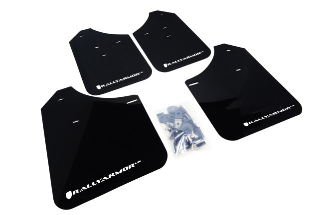 Rally Armor MF1-UR-BLK/WH - 2002-2007 Subaru Impreza WRX/STI / 2002-2007 Subaru Impreza RS/2.5i - Black Mud Flap/White Logo