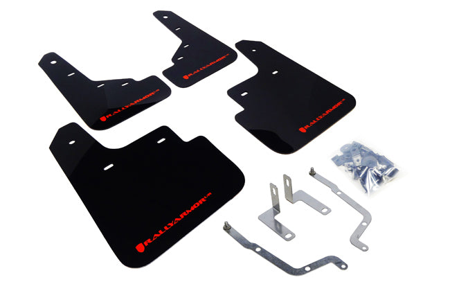 Rally Armor MF31-UR-BLK/RD - 2014-2018 Mazda 3 Grand Touring Sport SV Touring - Black Mud Flap/Red Logo