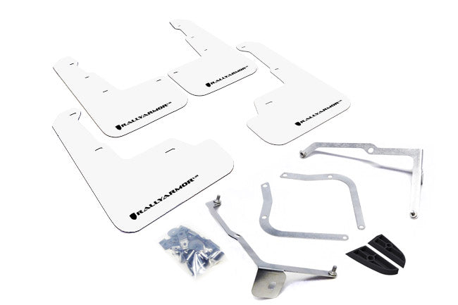 Rally Armor MF32-UR-WH/BLK - 2015-2019 Subaru WRX Sedan / 2015-2019 Subaru STI Sedan - White/Black Logo