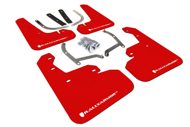 Rally Armor MF45-UR-RD/WH - 2017-2019 Subaru Impreza Limited Premium Sport - Red Mud Flap/White Logo