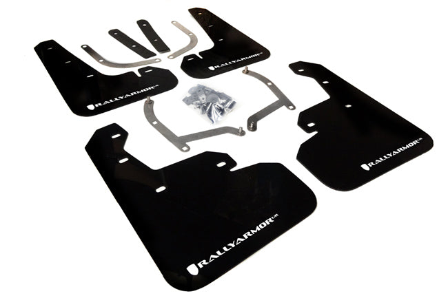 Rally Armor MF45-UR-BLK/WH - 2017-2019 Subaru Impreza Limited Premium Sport - Black Mud Flap/White Logo