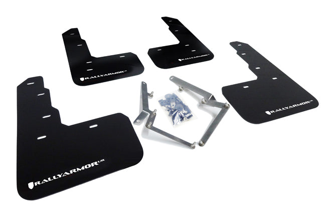 Rally Armor MF47-UR-BLK/WH - 2017-2020 Honda Civic Type R - Black Mud Flap/White Logo