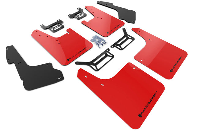 Rally Armor MF48-UR-RD/BLK - 2012-2019 Toyota 4Runner Base Limited TRD Pro - Red Mud Flap/Black Logo