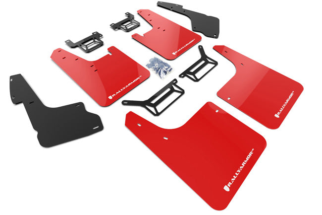 Rally Armor MF48-UR-RD/WH - 2012-2019 Toyota 4Runner Base Limited TRD Pro - Red Mud Flap/White Logo