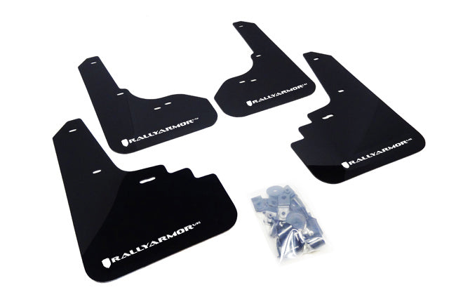 Rally Armor MF4-UR-BLK/WH - 2005-2009 Subaru Outback Legacy Outback / 2005-2009 Subaru Legacy Legacy/Outback - Black Mud Flap/White Logo