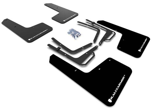 Rally Armor MF53-UR-BLK/WH - 2017-2019 Ford Raptor Raptor - Black Mud Flap/White Logo