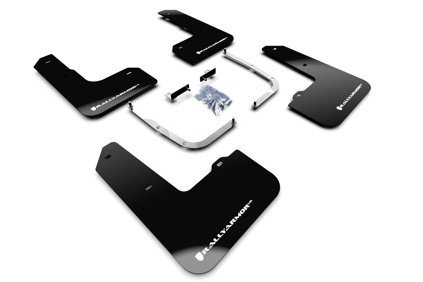 Rally Armor MF57-UR-BLK/WH - 2019+ Hyundai Veloster Veloster N - Black Mud Flap/White Logo