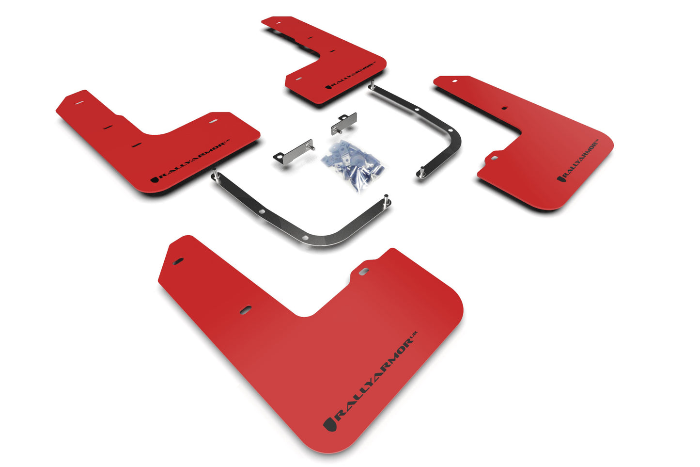 Rally Armor MF57-UR-RD/BLK - 2019+ Hyundai Veloster Veloster N - Red Mud Flap/Black Logo