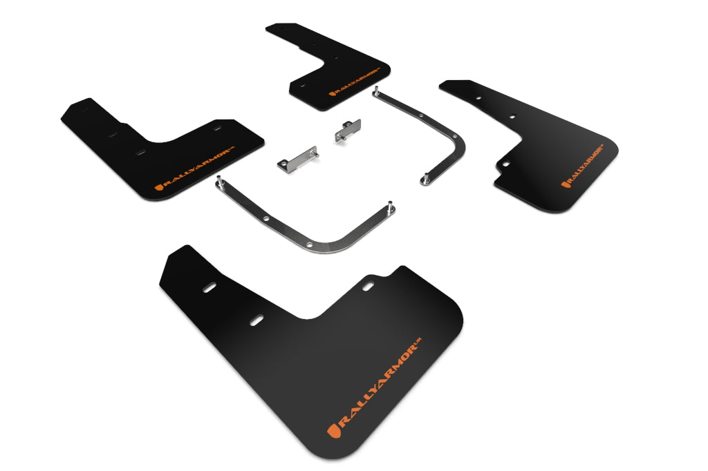 Rally Armor MF58-UR-BLK/OR - 2019+ Hyundai Veloster Veloster Turbo 2.0 R-Spec - Black Mud Flap/Orange Logo