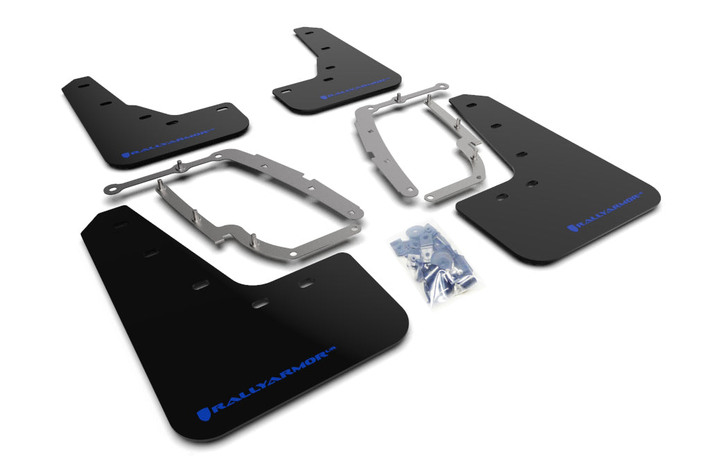Rally Armor MF62-UR-BLK/BL - 2017+ Tesla 3 - Black Mud Flap/Blue Logo