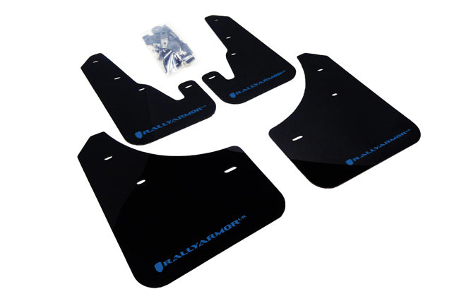 Rally Armor MF9-UR-BLK/BL - 2004-2009 Mazda 3 I/Mazdaspeed/S - Black Mud Flap/Blue Logo
