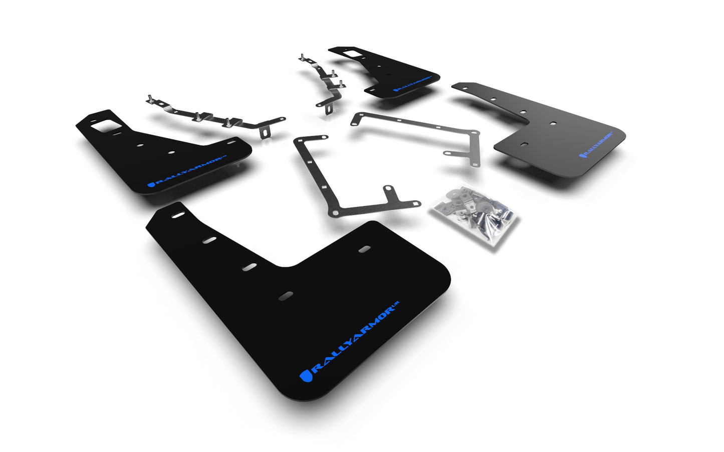 Rally Armor MF56-UR-BLK/BL - 2009-11 Ford Focus Mk2 RS & RS500 - Black Mud Flap/Blue Logo