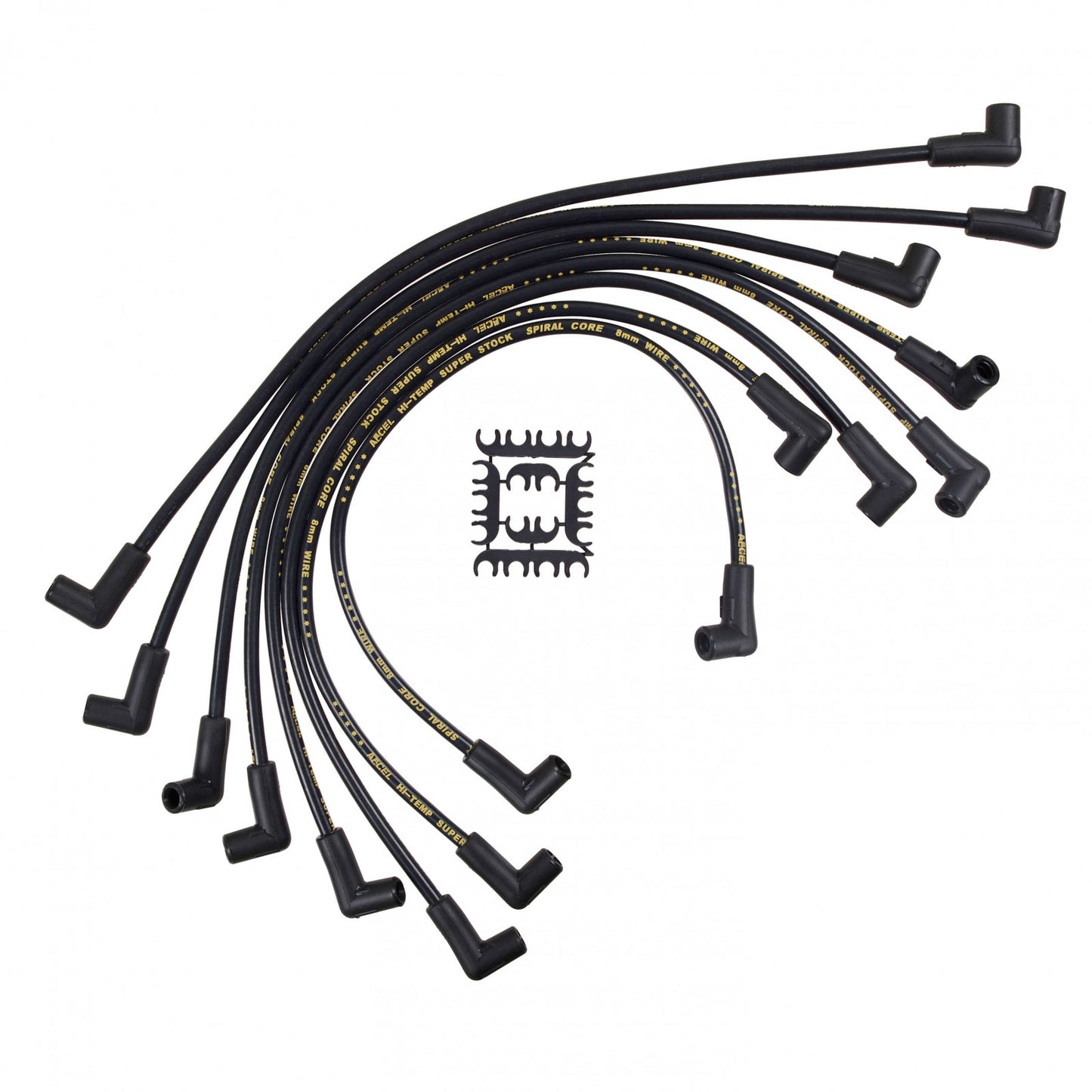 ACCEL Spark Plug Wire Set - 8mm Super Stock - HEI Corrected Cap - Ferro-Spiral - Black 5055K