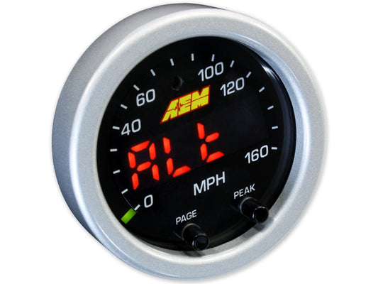 AEM X-Series GPS Speedometer Gauge 0-160mph / 0-240kph Accessory Kit Silver Bezel & White Faceplate 30-0313-ACC