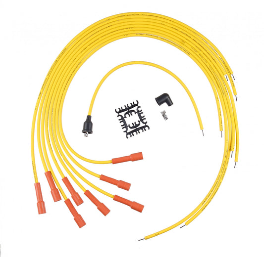 ACCEL Spark Plug Wire Set - Super Stock Graphite Core 7mm - Universal - Straight Boots - Yellow 3010ACC