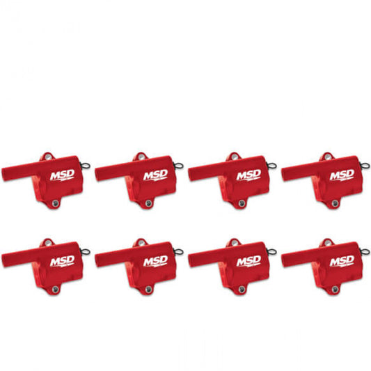 MSD Ignition Coil - Pro Power Series - GM LS Truck Style - Red - 8-Pack '82868