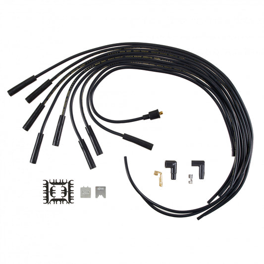 ACCEL Spark Plug Wire Set - 8mm - Universal - Black Wire with Black Straight Boots 5040K