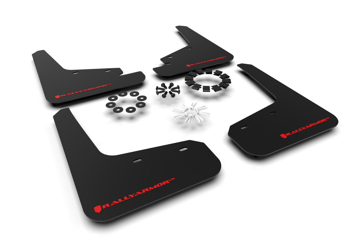 Rally Armor MF72-UR-BLK/RD - 2020-22 Tesla Model Y - Black Mud Flap/Red Logo