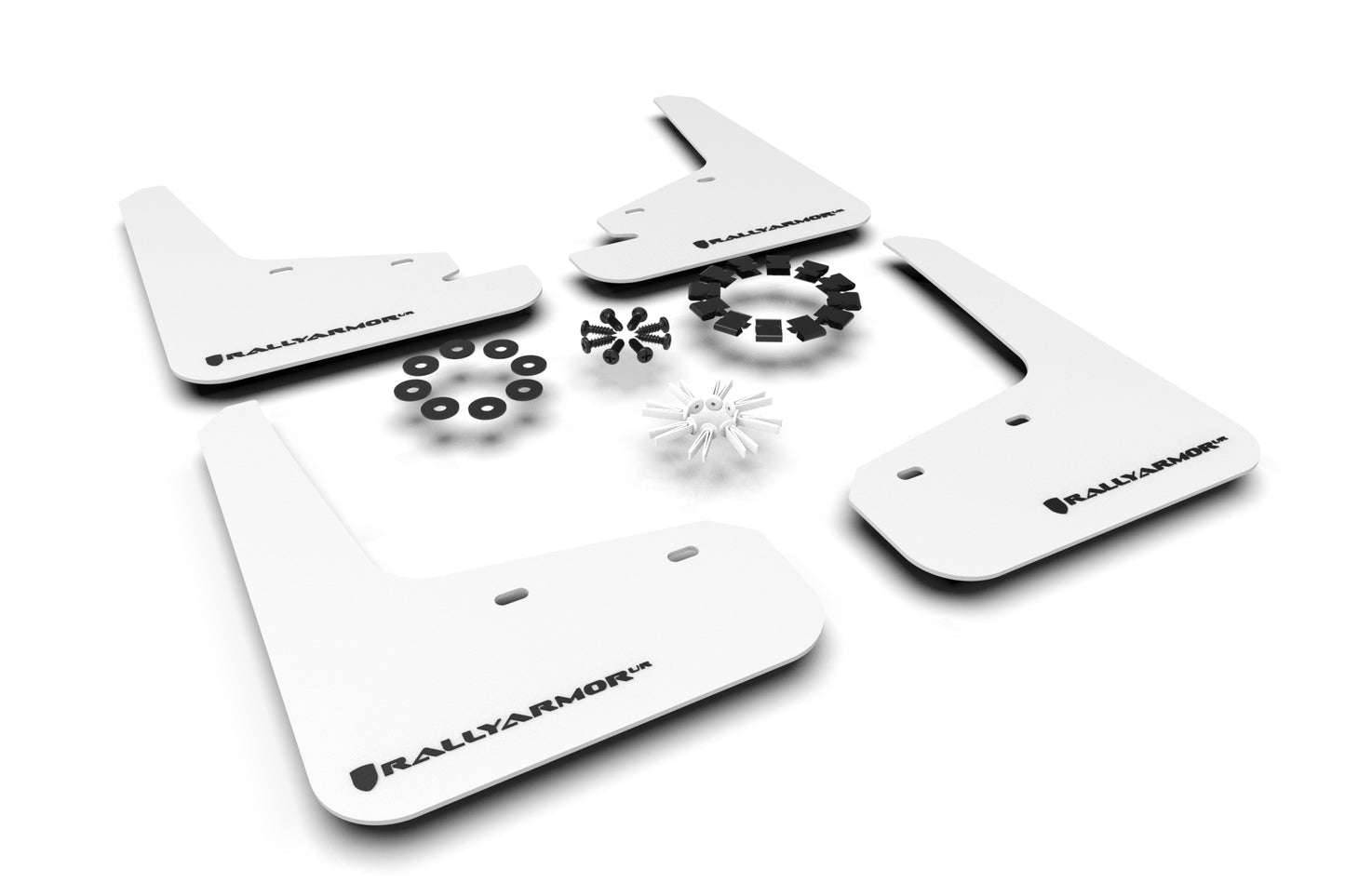 Rally Armor MF72-UR-WH/BLK - 2020-22 Tesla Model Y - White Mud Flap/Black Logo