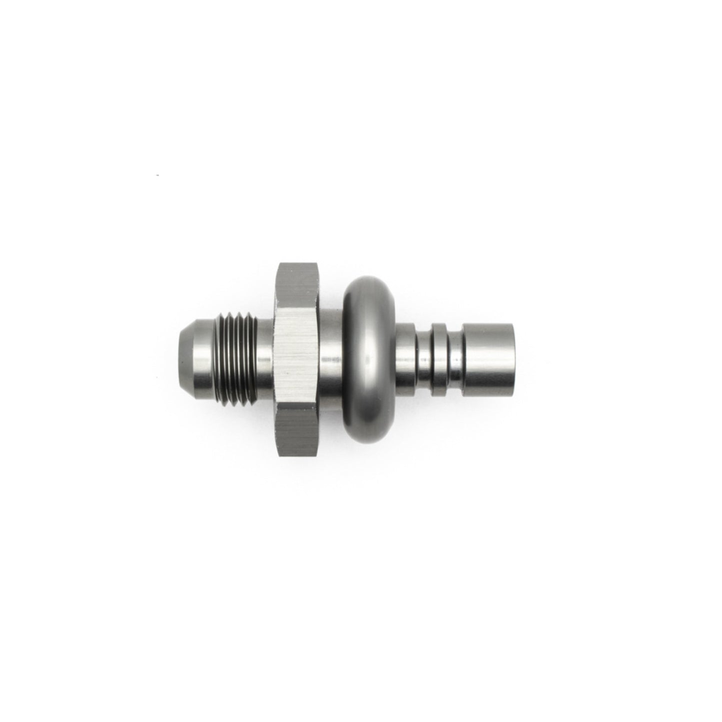 Deatschwerks 6AN Male Flare to 3/8 Inch Ford Male EFI Quick Connect Adapter, Anodized DW Titanium DEW-6-02-0105