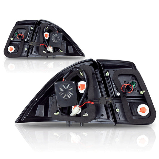 WINJET 2001-2005 Honda Civic 4Dr LED Tail Light - Chrome / Red CTWJ-0111-CR