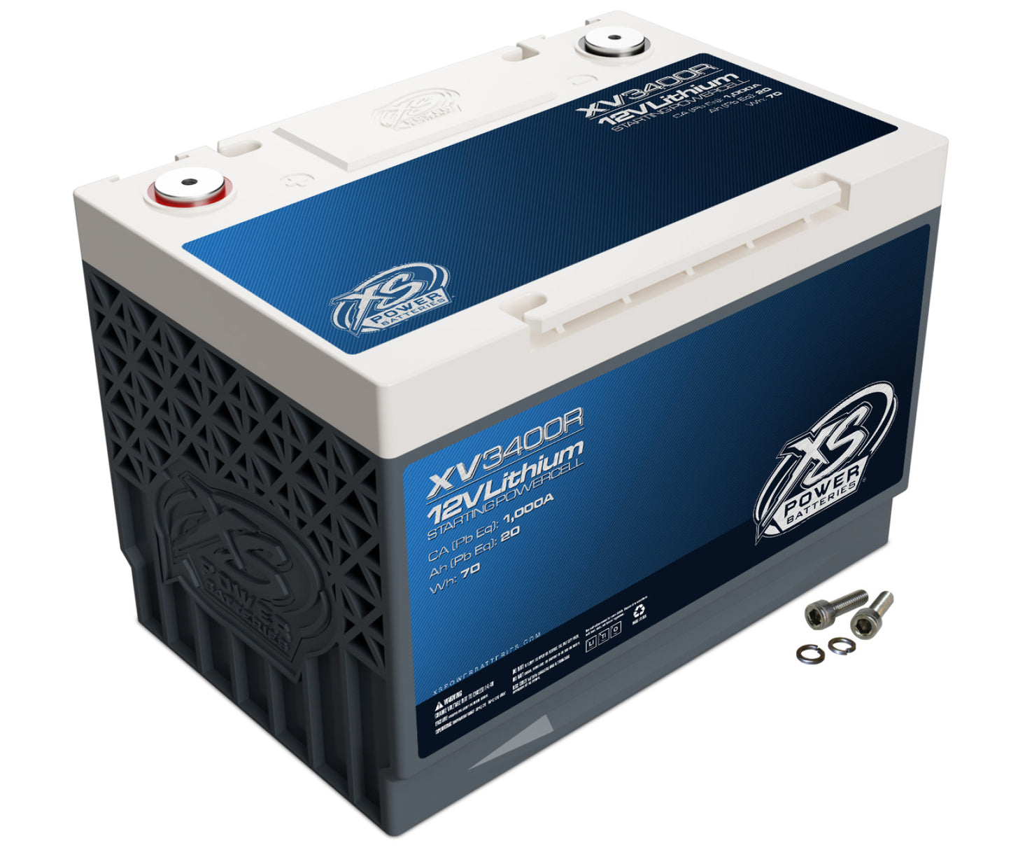 XS Power Batteries 12V Lithium Titanate XV Series Batteries - M6 Terminal Bolts Included 1335 Max Amps XV3400R