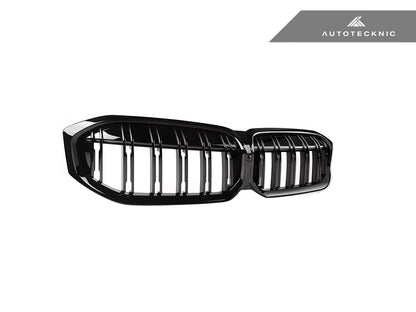 AutoTecknic Dual-Slats Gloss Black Front Grille - G20 3-Series LCI