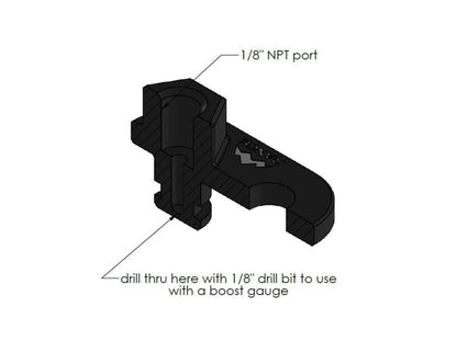 Combination plug and boost port for LS truck engine intakes