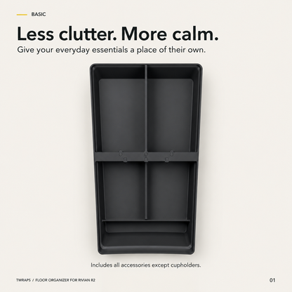 Floor Organizer | Rivian R2, Center Console Storage