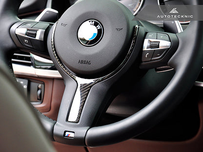 AutoTecknic Carbon Fiber M-Sport Steering Wheel Trim - BMW F15 X5 | F16 X6